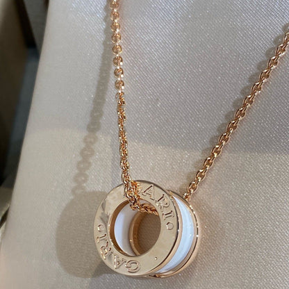 [Bloom]ZERO 1 WHITE CERAMIC PINK GOLD NECKLACE