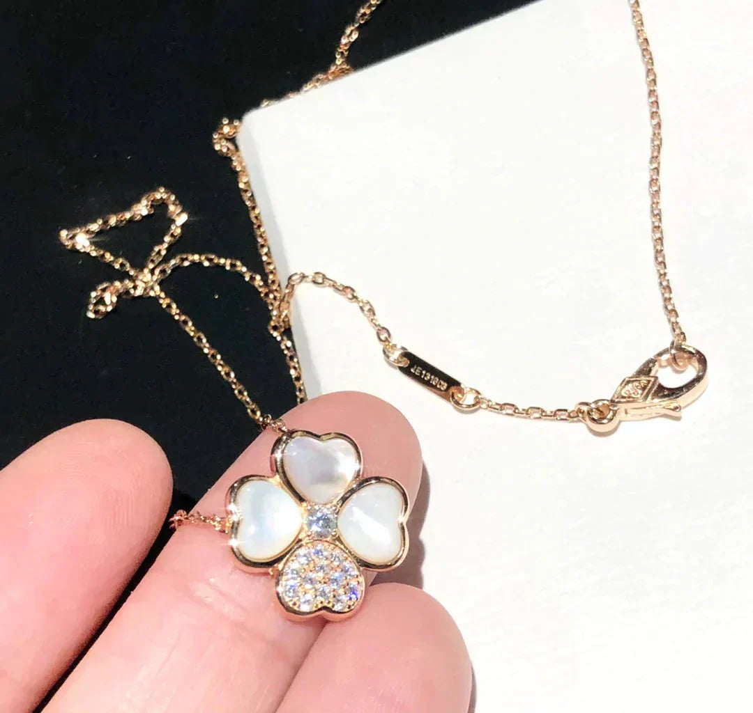 [Bloom]CLOVER MOP DIAMOND ROSE GOLD NECKLACE