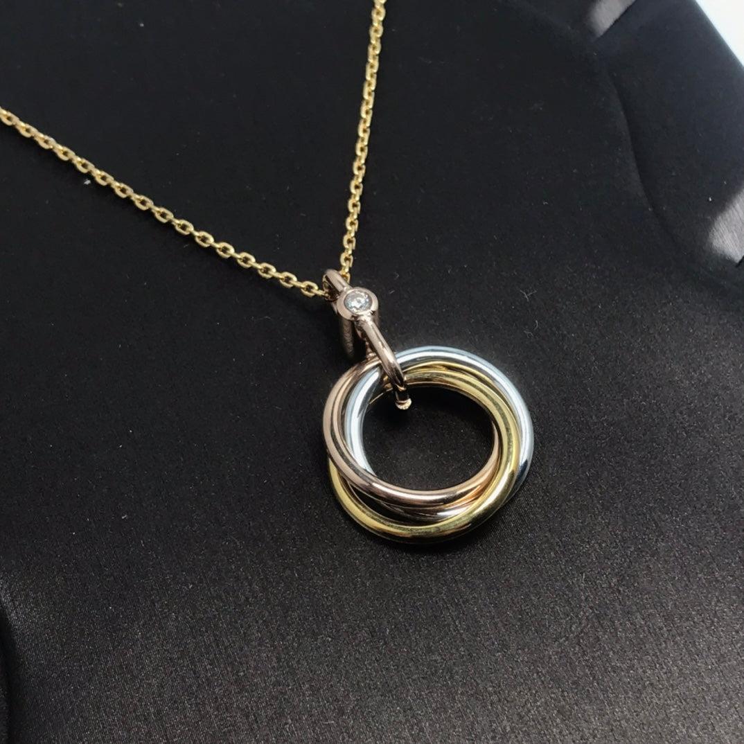 [Bloom]TRINITY SILVER GOLD PINK GOLD NECKLACE