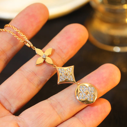 [Bloom]STAR AND SUN DIAMOND PINK GOLD NECKLACE