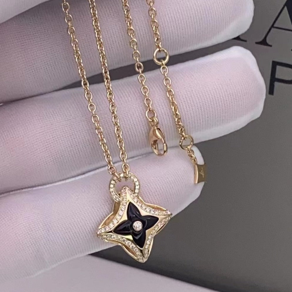 [Bloom]STAR PEDANT PINK GOLD DIAMOND NECKLACE