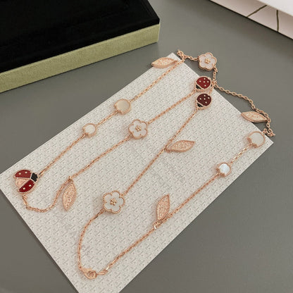 [Bloom]LUCKY SPRING 15 MOTIFS ROSE GOLD NECKLACE