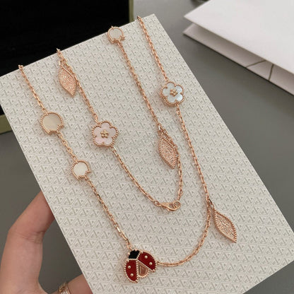 [Bloom]LUCKY SPRING 15 MOTIFS ROSE GOLD NECKLACE