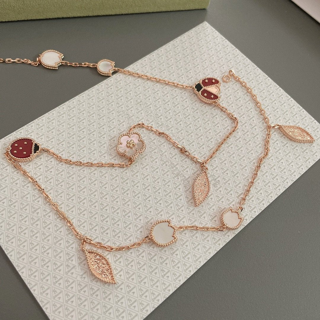 [Bloom]LUCKY SPRING 15 MOTIFS ROSE GOLD NECKLACE