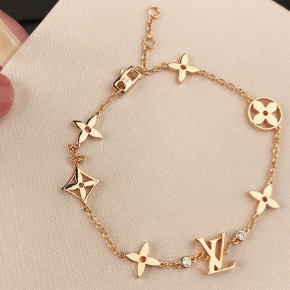 [Bloom]STAR AND SUN 7 MOTIFS GOLD BRACELET