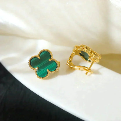 [Bloom]CLOVER MEDIUM 1 MOTIFS MALACHITE  EARRINGS