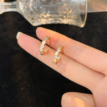 [Bloom]BEE LOVE DIAMOND HOOP EARRINGS