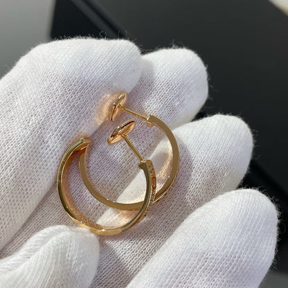 [Bloom]LOVE DIAMOND PINK GOLD HOOP EARRINGS