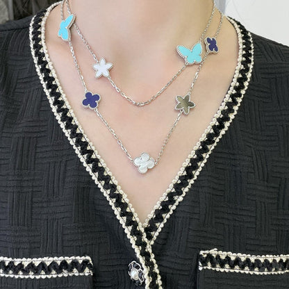 [Bloom]LUCKY CLOVER SILVER 11 MOTIF NECKLACE