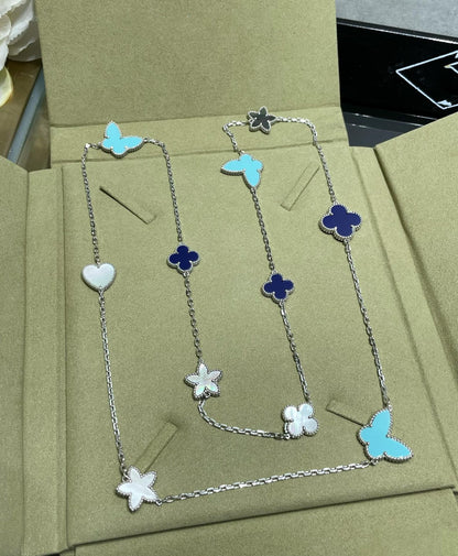 [Bloom]LUCKY CLOVER SILVER 11 MOTIF NECKLACE