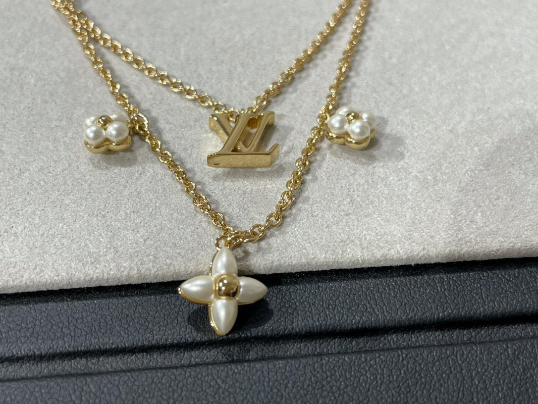 [Bloom]FLOWERGRAM GOLD MOP DOUBLE ROW NECKLACE