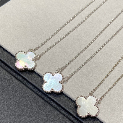 [Bloom]CLOVER MEDIUM SILVER WHITE MOP NECKLACE