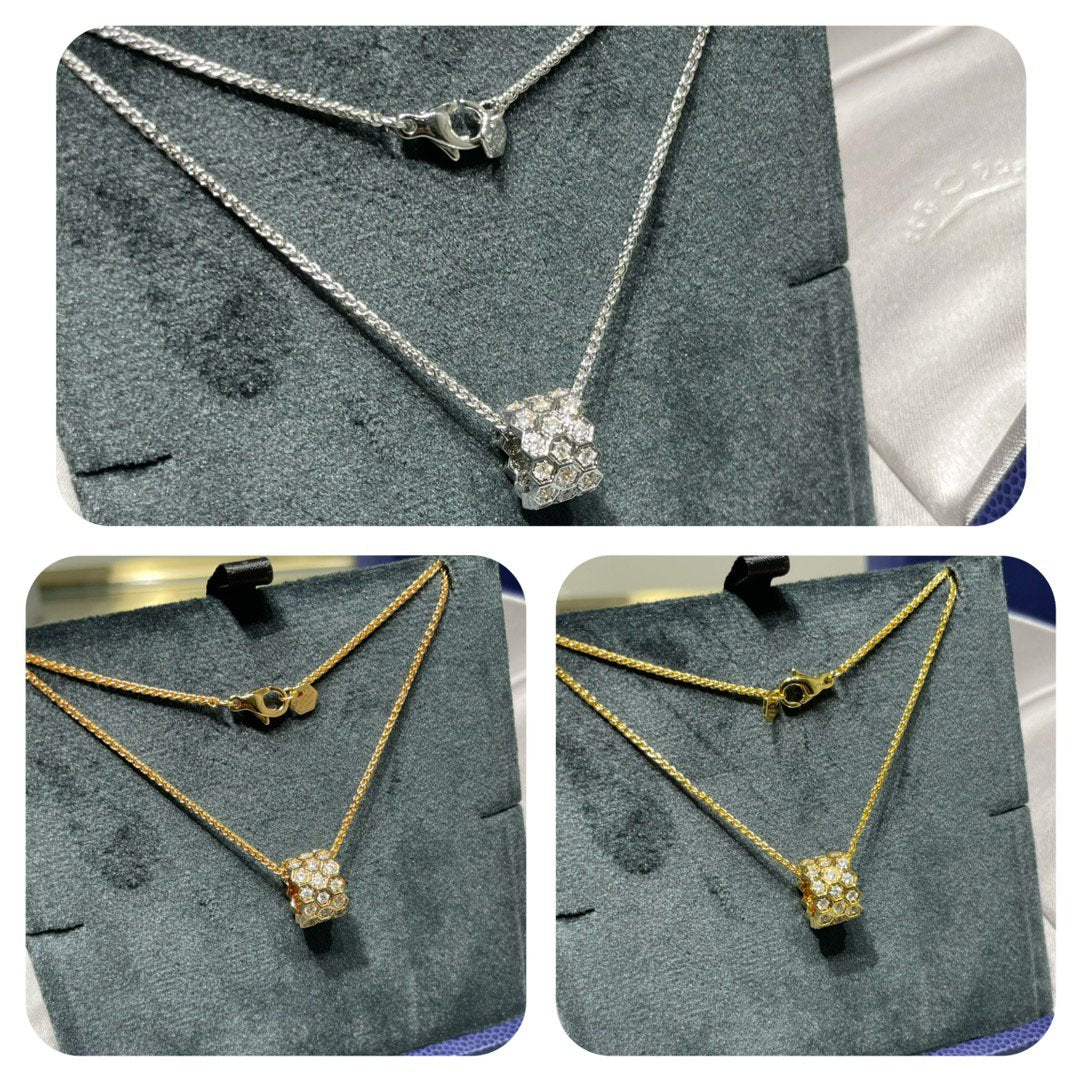 [Bloom]BEE LOVE DIAMOND PAVED 3 ROW NECKLACE