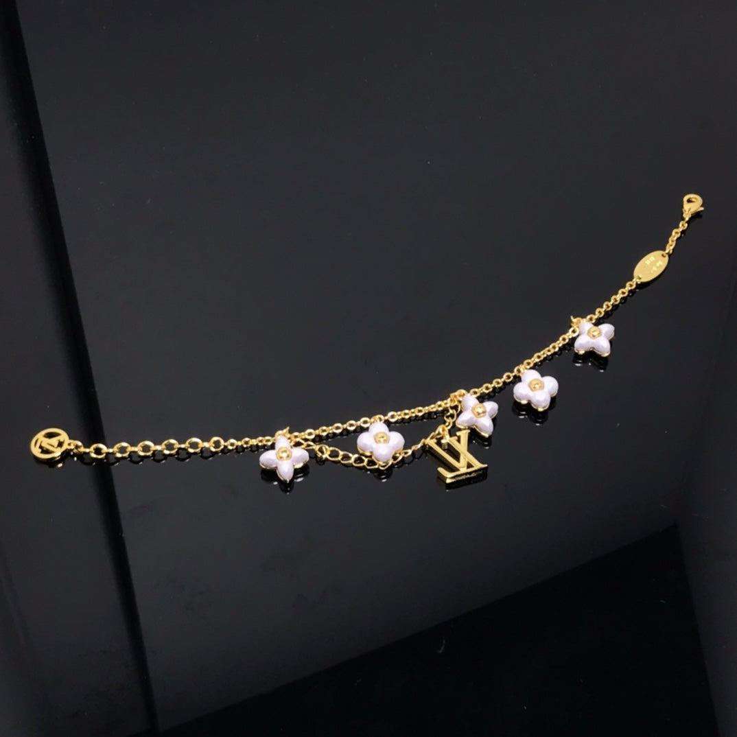 [Bloom]LOGO 6 MOTIF STAR AND SUN GOLD BRACELET