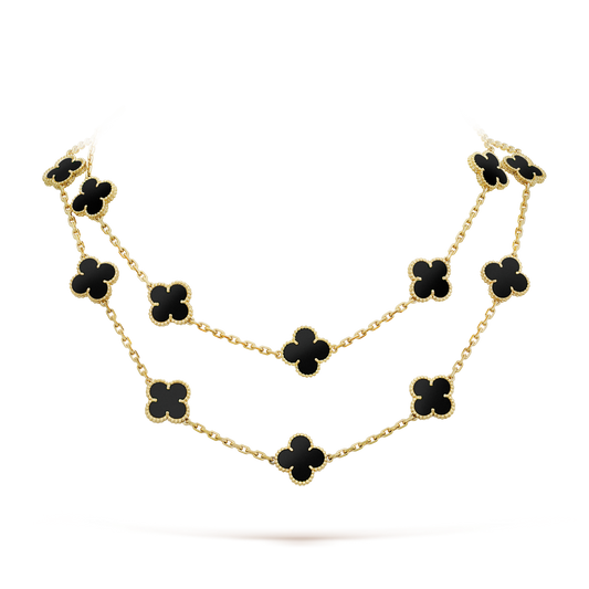 [Bloom]CLOVER 20 MOTIFS ONYX NECKLACE