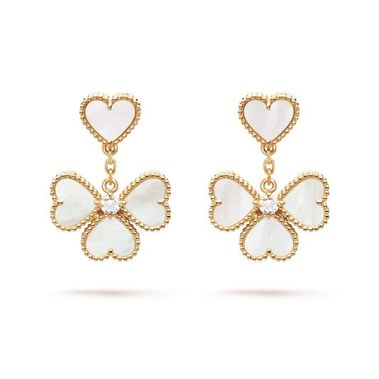 [Bloom]CLOVER SWEET WHITE MOP EARRINGS