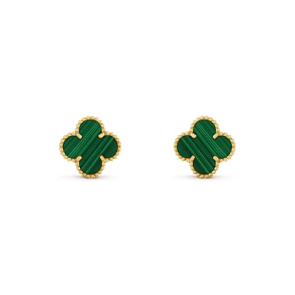 [Bloom]CLOVER MEDIUM 1 MOTIFS MALACHITE  EARRINGS