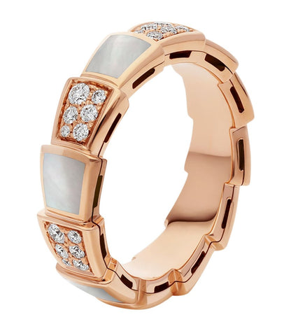 [Bloom]SERPENTI RING PINK GOLD MOP DIAMOND PAVED 4MM