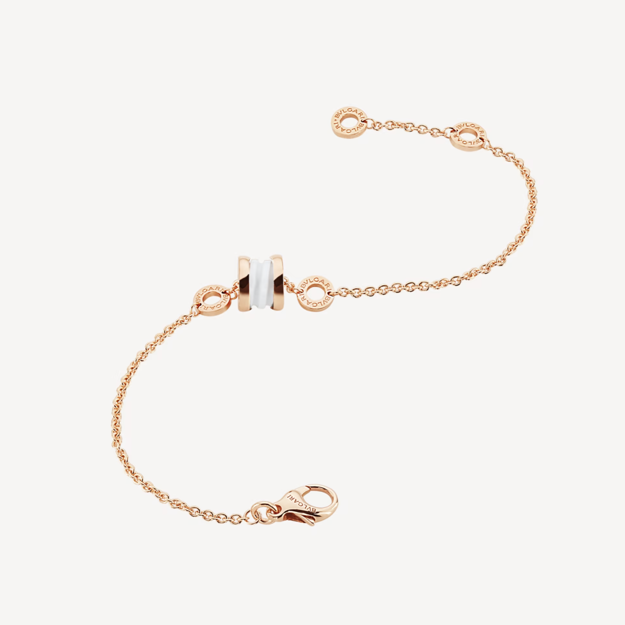 [Bloom]ZERO 1 SOFT PINK GOLD AND WHITE CERAMIC BRACELET