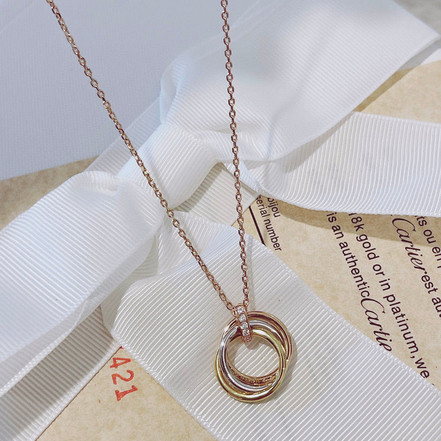 [Bloom]TRINITY NECKLACE GOLD  DIAMONDS