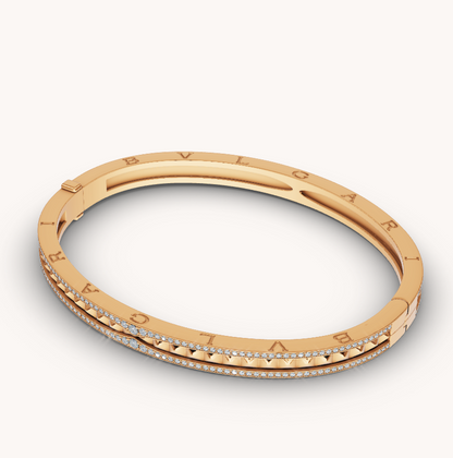 [Bloom]ZERO 1 SPIRAL AND PAVED DIAMOND GOLD BRACELET