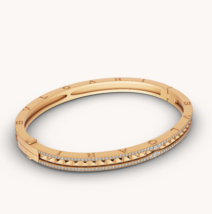 [Bloom]ZERO 1 SPIRAL AND PAVED DIAMOND GOLD BRACELET