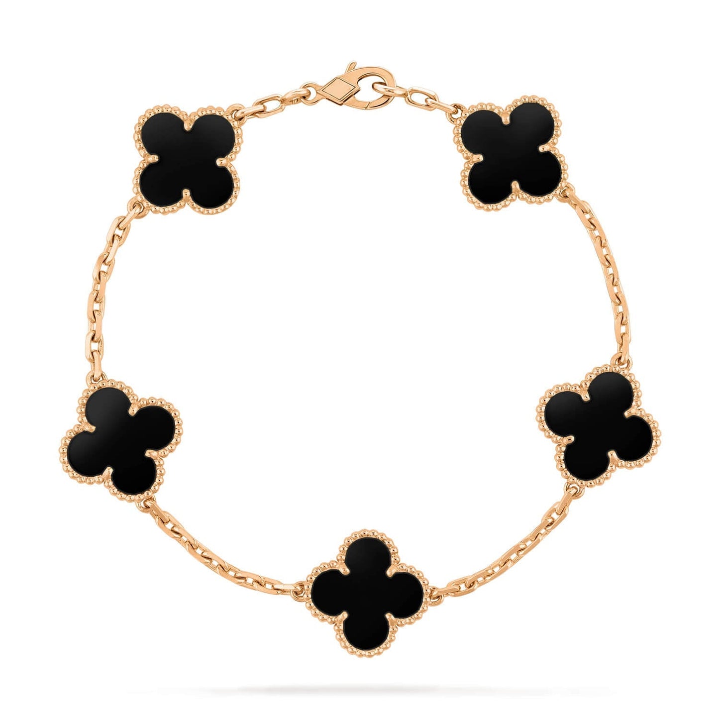 [Bloom]CLOVER  5 MOTIFS BLACK ONYX BRACELET