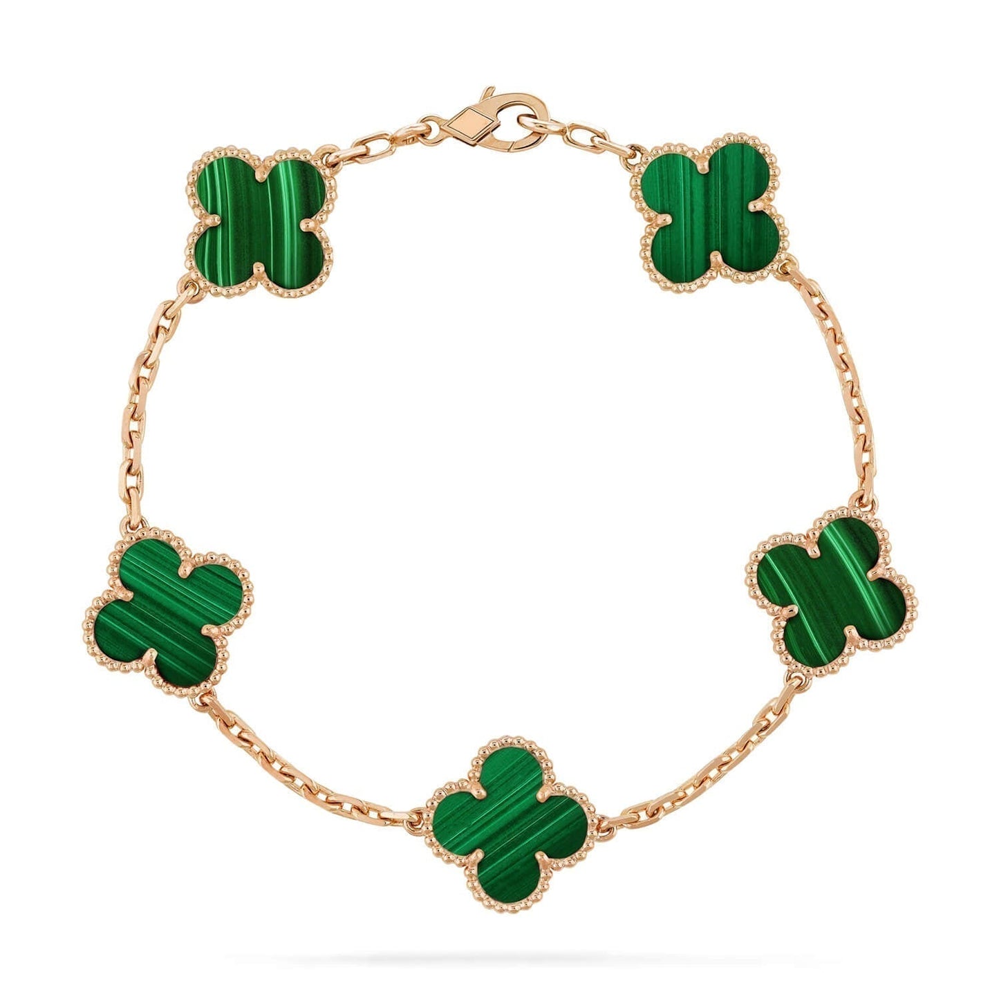 [Bloom]CLOVER 5 MOTIFS MALACHITE BRACELET