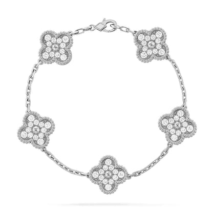 [Bloom]CLOVER 5 MOTIFS  DIAMOND BRACELET SILVER