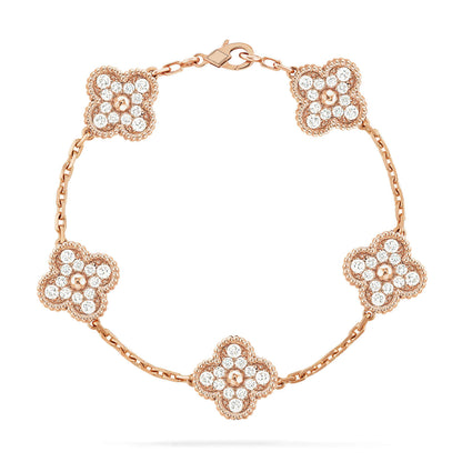 [Bloom]CLOVER 5 MOTIFS  FULL DIAMOND BRACELET