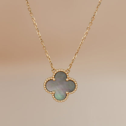 [Bloom]CLOVER 15MM  GRAY MOTHER OF PEARL NECKLACE