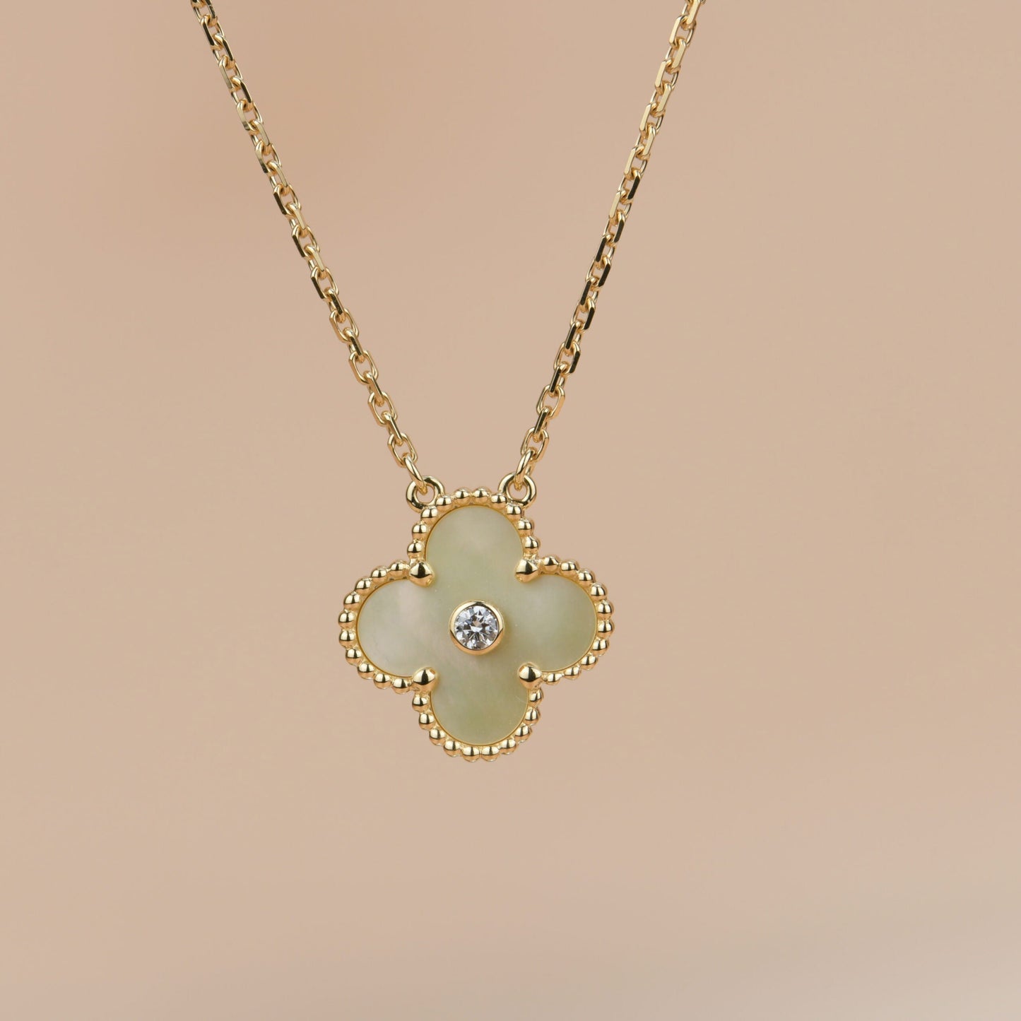 [Bloom]CLOVER 15MM DIAMOND GOLD MOTHER OF PEARL NECKLACE