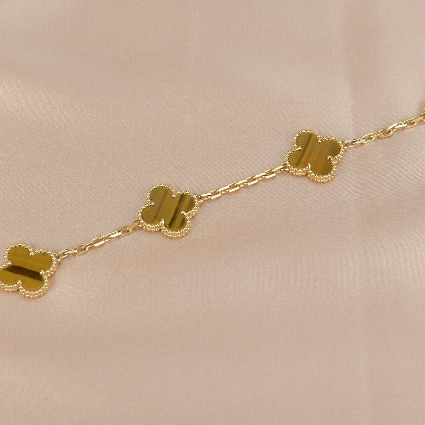 [Bloom]CLOVER  5 MOTIFS TIGER EYE BRACELET