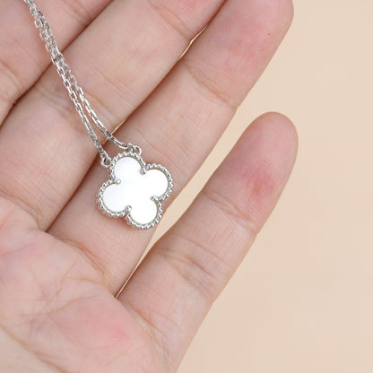 [Bloom]CLOVER  15MM WHITE MOTHER-OF-PEARL SILVER