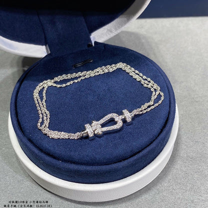 [Bloom]FORCE SMALL HORSESHOE  DIAMOND CHAIN ROPE BRACELET