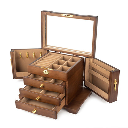 JEWELRY STORAGE BOX MULTI-LAYER LARGE CAPACITY WOODEN JEWELRY BOX