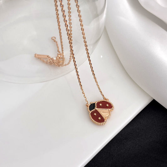 [Bloom]LUCKY  CARNELIANS LADYBUG NECKLACE