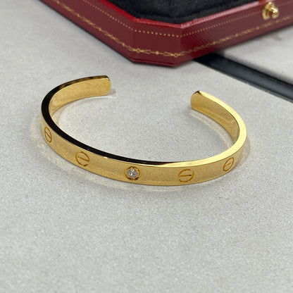 [Bloom]LOVE BRACELET 6.1MM 1 DIAMOND OPEN CUFF