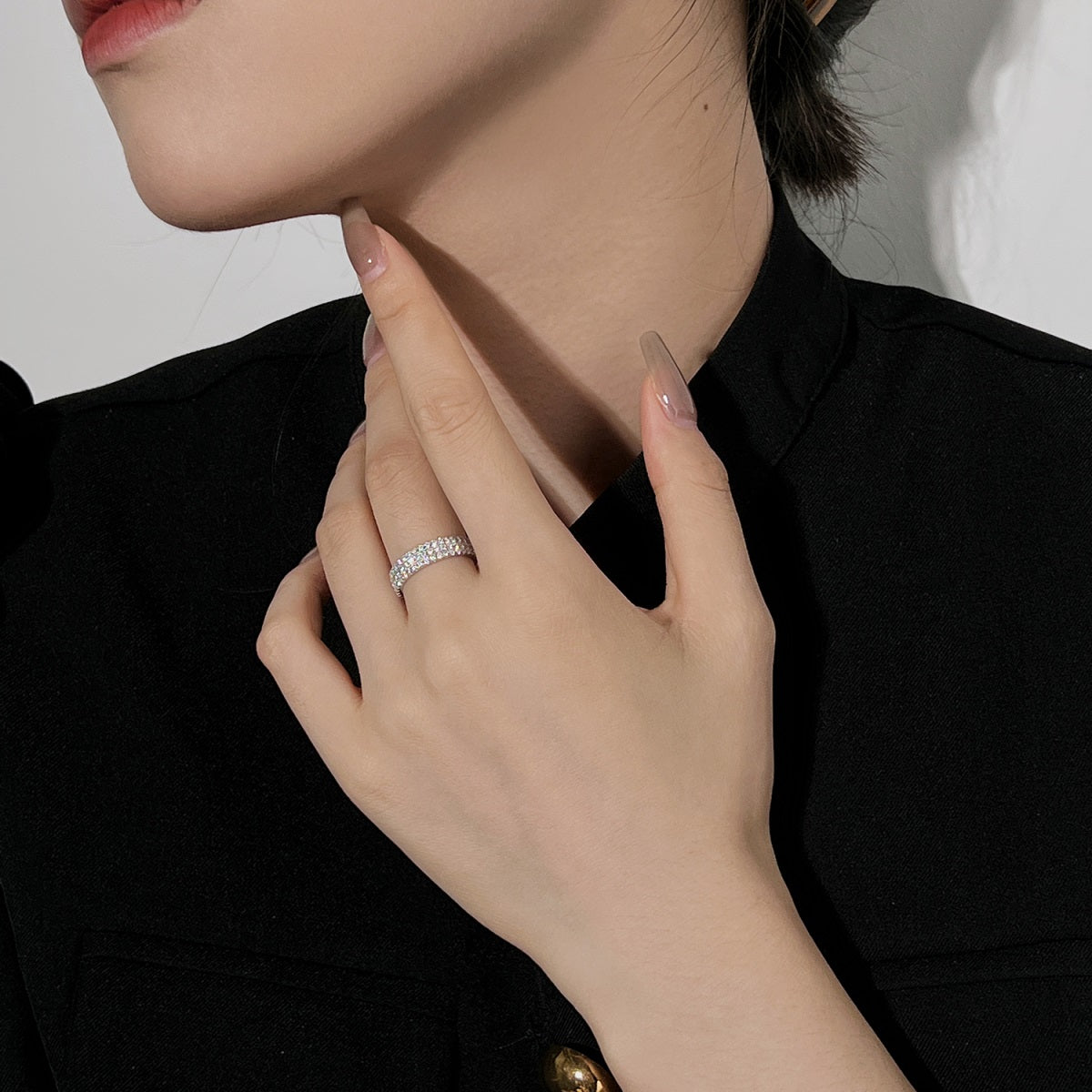 [Bloom]Dainty Round Cut Tennis Ring