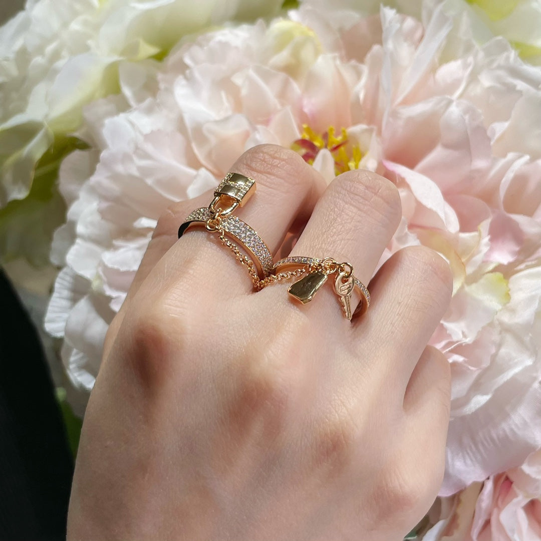 [Bloom]HM KELLY CLOCHETTE DOUBLE RING IN  WITH DIAMONDS