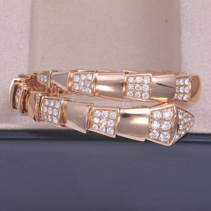 [Bloom]SERPENTI WIDE BRACELET PINK GOLD DIAMOND