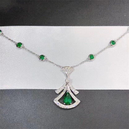 [Bloom]DREAM NECKLACE MALACHITE DIAMOND SILVER