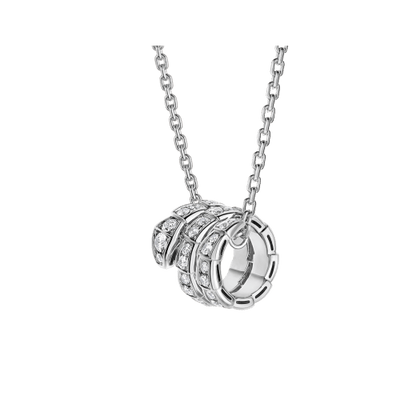 [Bloom]SERPENTI  NECKLACE DOUBLE RING DIAMOND