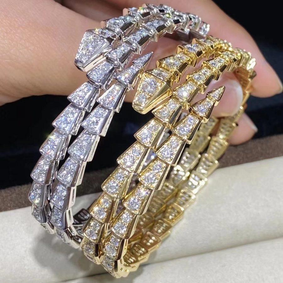 [Bloom]SERPENTI BRACELET GOLD DIAMOND DOUBLE ROW