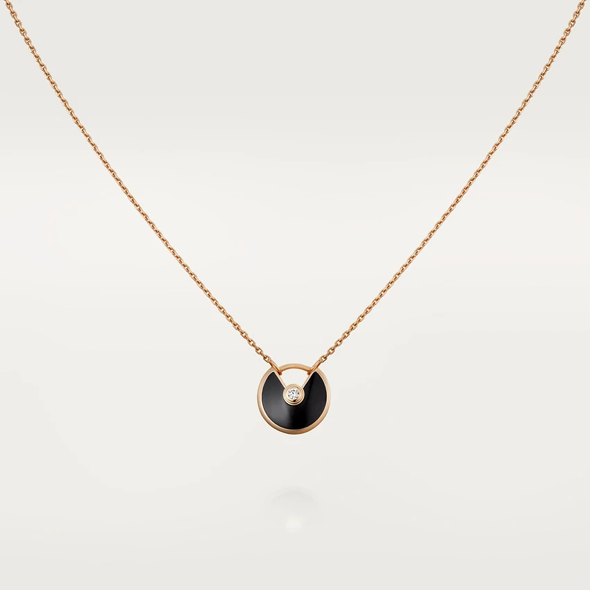 [Bloom]AMULETTE ROSE GOLD ONYX NECKLACE