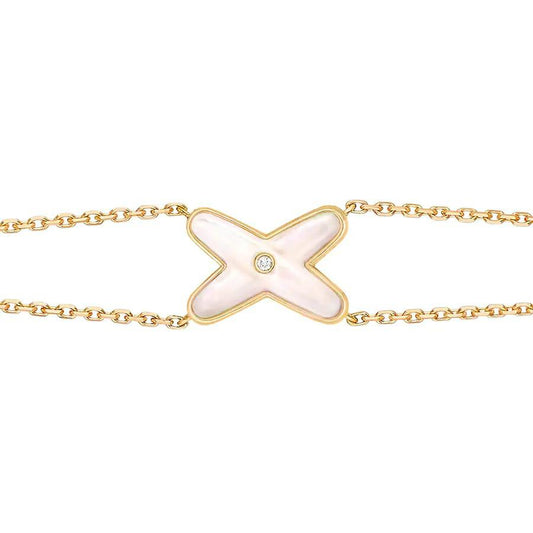 [Bloom]JEUX BRACELET WHITE MOP GOLD 1 DIAMOND