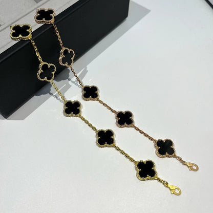 [Bloom]CLOVER  5 MOTIFS BLACK ONYX BRACELET