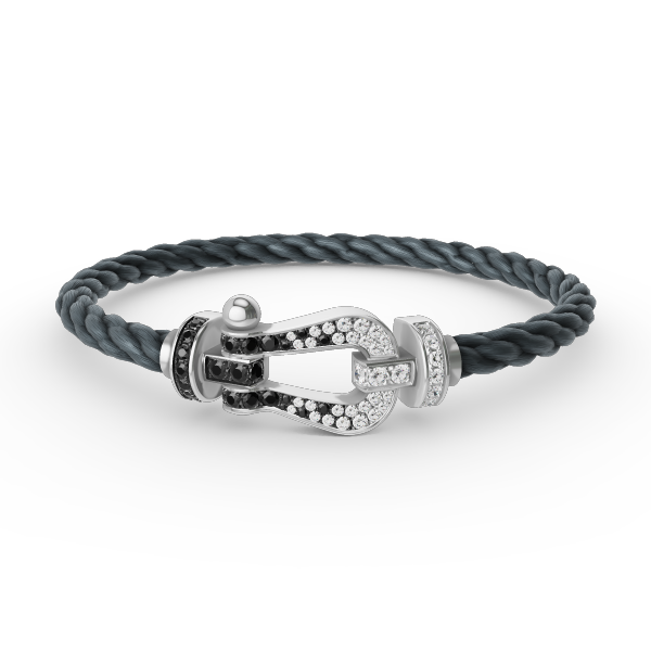 [Bloom]FORCE LARGE HORSESHOE BLACK WHITE DIAMOND BRACELET SILVER