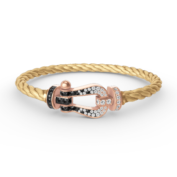 [Bloom]FORCE LARGE HORSESHOE BLACK WHITE DIAMOND BRACELET ROSE GOLD