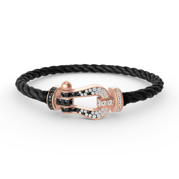 [Bloom]FORCE LARGE HORSESHOE BLACK WHITE DIAMOND BRACELET ROSE GOLD